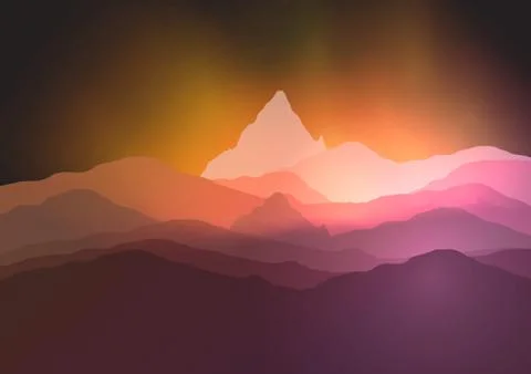 Mountainous Terrain - Vector Illustration Stock Illustration