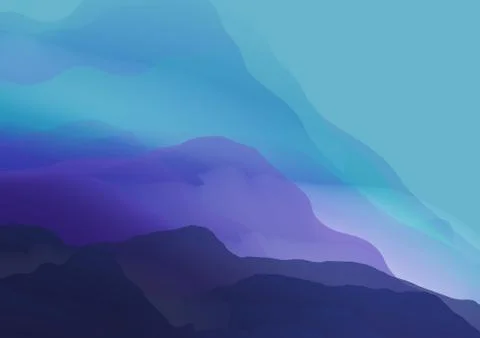 Mountainous Terrain - Vector Illustration Stock Illustration