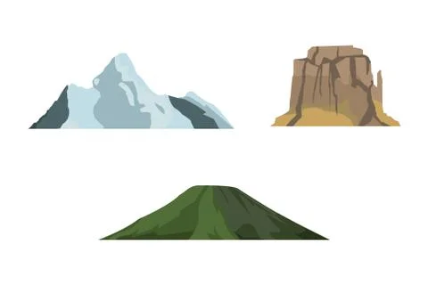 Mountains in 3 Different Weather Illustrazione stock