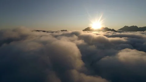Mountains above clouds Stock Footage 121753423