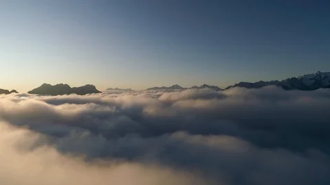Mountains above clouds Stock Footage 121753557