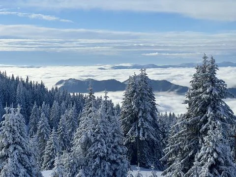 Mountains above the clouds Foto stock