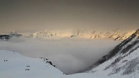 Mountains above the clouds timelapse Stock Footage 75016668