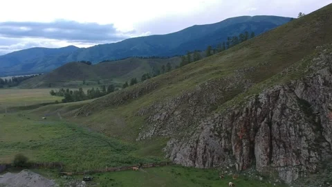 Mountains above the river Stock Footage 136914752