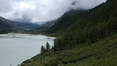 Mountains above the river Stock Footage 136914989