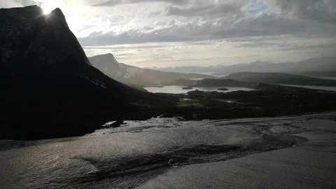 Mountains after the storm near the E fjord Stock Footage 167238377