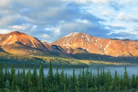 Mountains on alaska Stock Photos