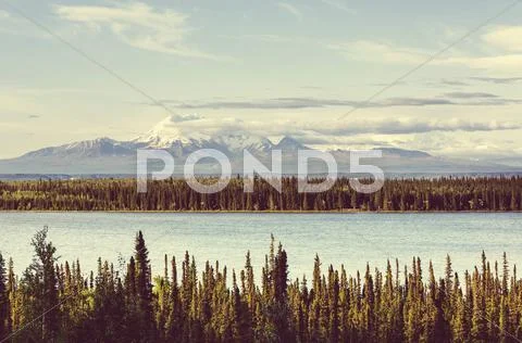 Mountains in Alaska Stock Photos