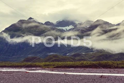 Mountains in Alaska Stock Photos