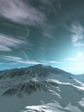 Mountains of an Alien Planet Stock Illustration