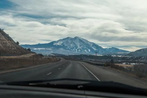 Mountains along the roads in Colorado Stock Photos