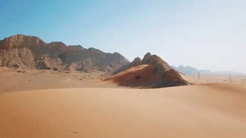 Mountains among the deserts of Dubai Stock Footage 89937029