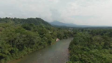 Mountains and Amazon rainforest of Tena - Ecuador Stock Footage 159609592