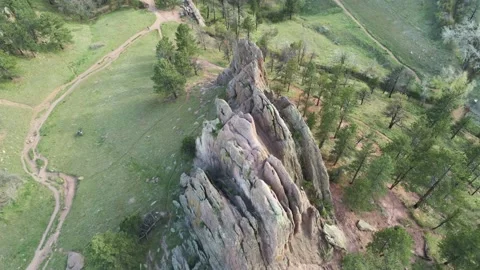 Mountains and city - Drone camera moves forward and up Stock Footage 138869770