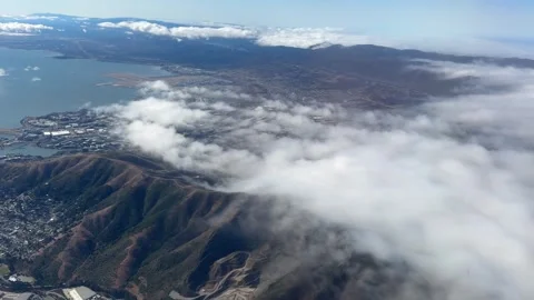 Mountains and Clouds from Aerial View Stock Footage 285186068