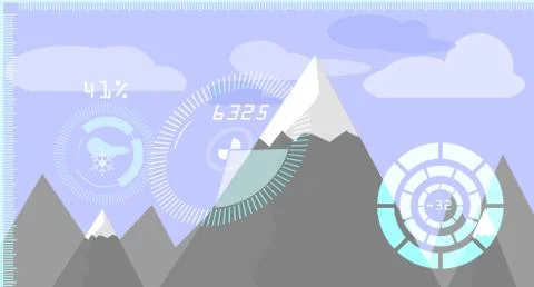 Mountains and clouds Stock Illustration