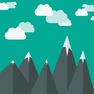 Mountains and clouds Illustrazione stock