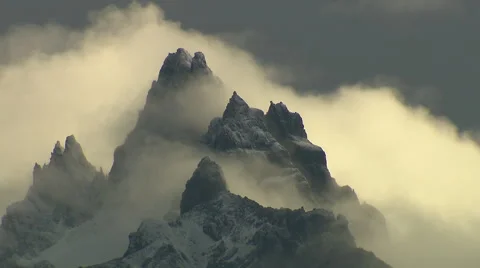 Mountains and clouds, Land of Fire Stock Footage 48485575