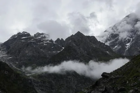 Mountains and clouds Stock Photos