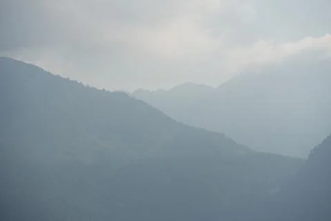 Mountains and clouds in summer 写真素材