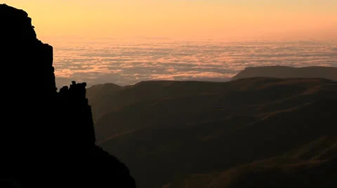 Mountains and clouds at sunset Stock Footage 26652670