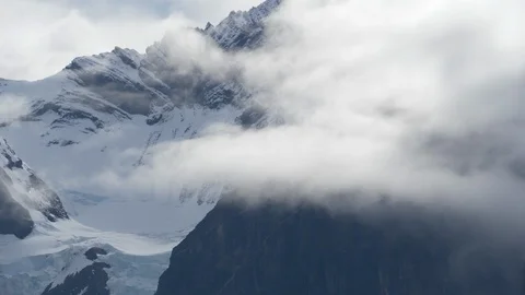 Mountains and clouds in Torres del Paine National Park, Chile (3) Stock Footage 112947211