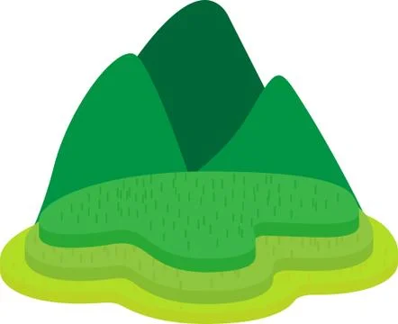 Mountains and field vector icon landscape. Stock Illustration