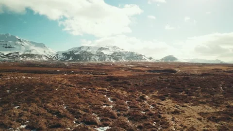 Mountains and fields in Iceland Stock Footage 154842745