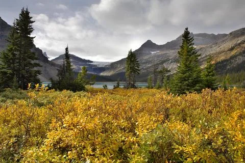 Mountains and a grass. Bright precisely outlined northern mountains and mu... Foto stock