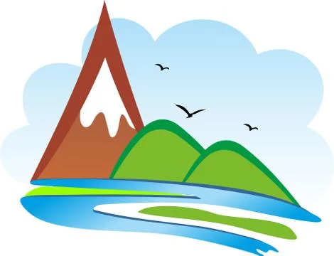 MOUNTAINS AND HILLS Illustrazione stock