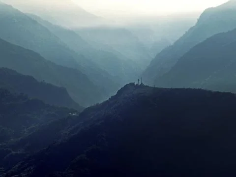 Mountains and mists. Stock Photos
