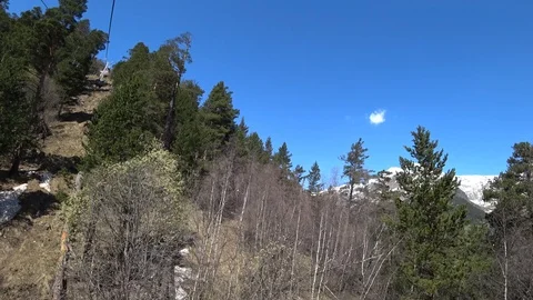 Mountains and mountain forest view from the chair lift Stock Footage 89815221