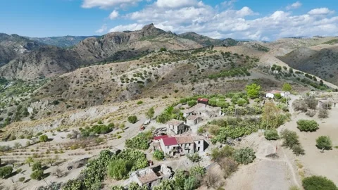 Mountains and Olive groves, Ghost Town, Pentedattilo Village, Calabria, Italy Stock-Footage 286813432