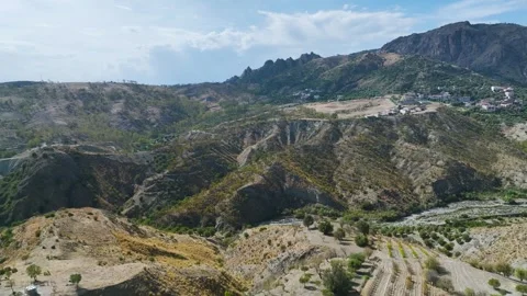 Mountains and Olive groves, Ghost Town, Pentedattilo Village, Calabria, Italy Video stock 286813466