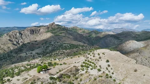 Mountains and Olive groves, Ghost Town, Pentedattilo Village, Calabria, Italy Video stock 286813599