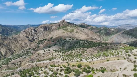 Mountains and Olive groves, Ghost Town, Pentedattilo Village, Calabria, Italy Video stock 286813711