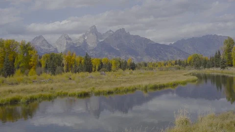 Mountains and Pond Stock Footage 87961547