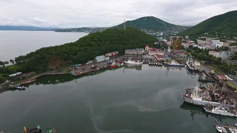 Mountains and port Stock Footage 174979299