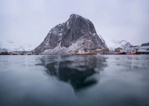 Mountains and reflection in the water Stock Photos