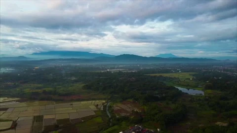 Mountains and rice fields Video stock 310375341