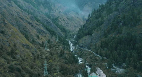 Mountains and a River flowing through it Stock Footage 164714379