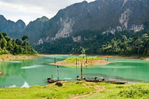 Mountains and river Foto stock