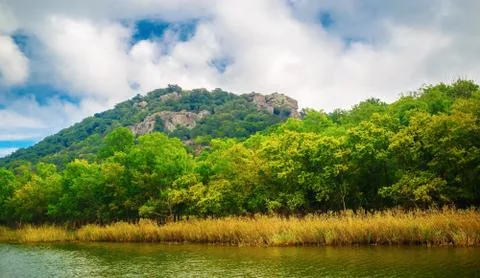 Mountains and river Stock Photos