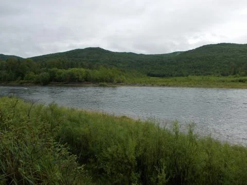 Mountains and river 库存照片