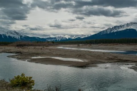 Mountains and river Stock Photos
