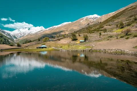 Mountains and river Stock Photos