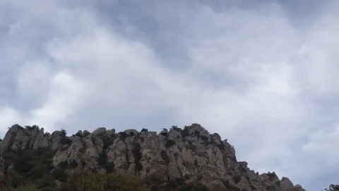 Mountains And Sky With Clouds overview – Crimea , Alushta , Valley Of Ghosts Stock Footage 83281653