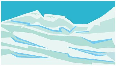 Mountains and snow. Vector illustration of a mountain landscape in winter Stock Illustration