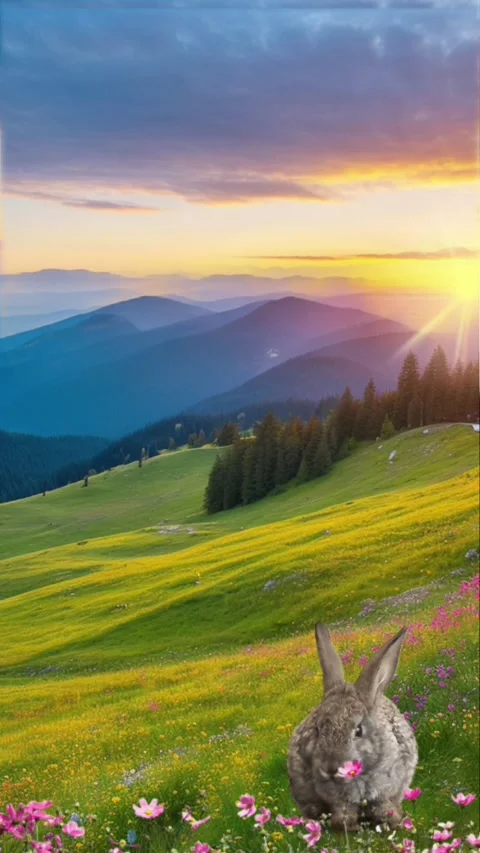 Mountains and sunset Stock Footage 280107300