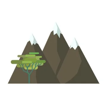 The mountains and tree Stock Illustration